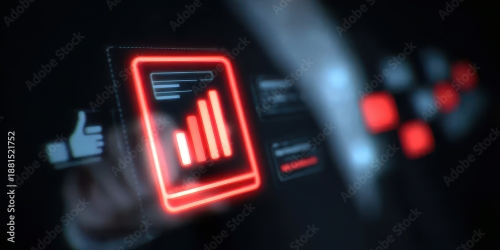 Naklejka premium trust and satisfaction emerge through interaction where review data increases score and thumb signals approval