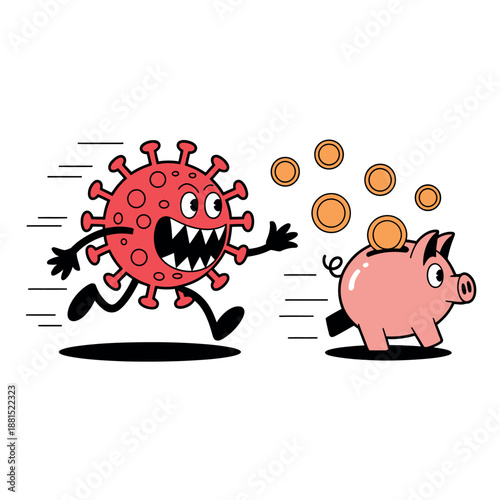 Coronavirus stealing money from piggy bank