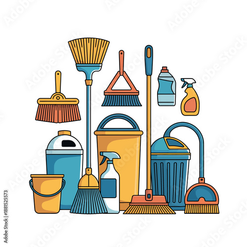Cleaning supplies and equipment for housekeeping