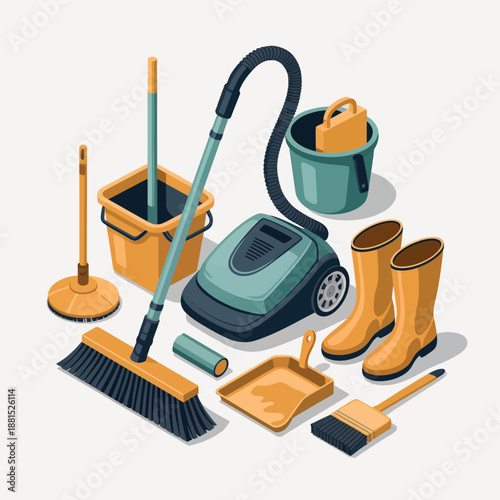 Cleaning supplies and equipment for housekeeping