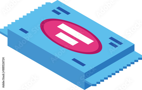 Wet wipes pack isometric view representing cleaning and hygiene practices for personal care and sanitation