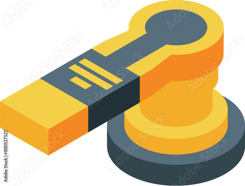 Isometric vector illustration of an electric orbital sander, a power tool used for smoothing surfaces