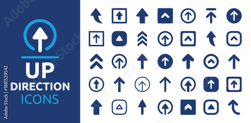 Set of different arrow direction icons pointing up in vector design