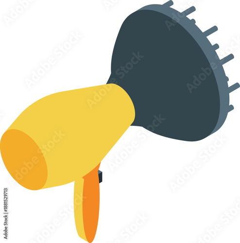 Hair dryer blowing hot air, perfect for styling and drying hair quickly