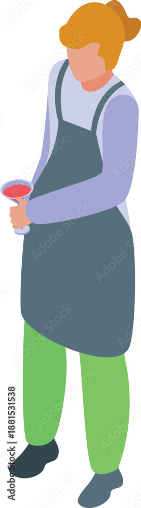 Obraz premium Female sommelier elegantly holding a glass of red wine, showcasing expertise in wine tasting and beverage service
