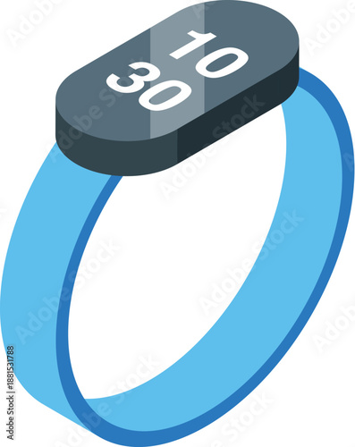 Fitness tracker displaying time and steps, promoting health and activity monitoring with modern technology