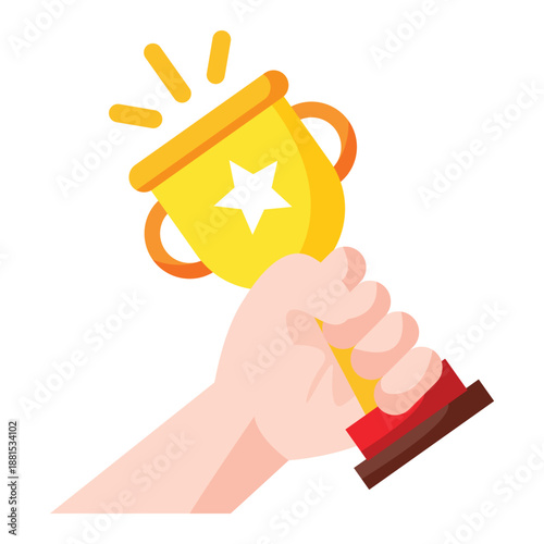 Hand and trophy icon design