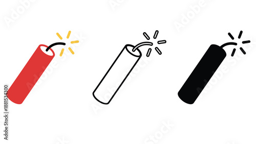 A colorful illustration of three firecrackers in different colors exploding