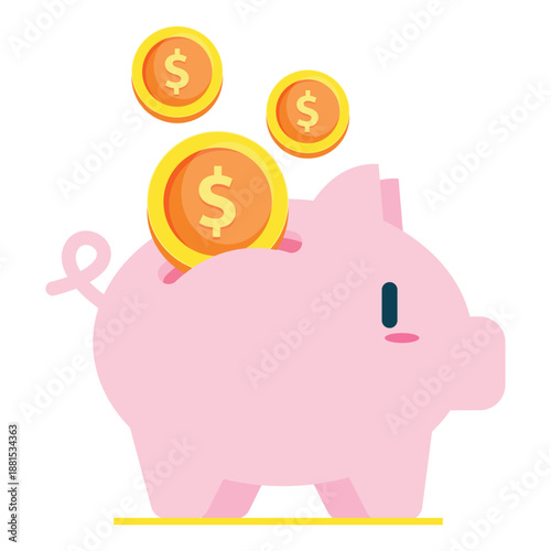 Coin and piggy bank icon design
