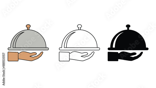 A set of hands holding covered serving dishes in different colors and styles