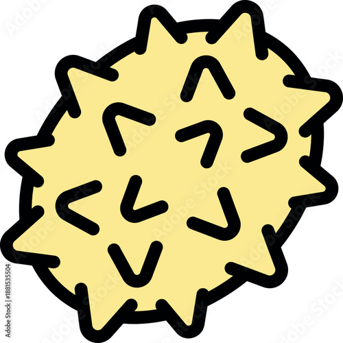 Round spiky ball representing a dangerous virus or bacteria pathogen