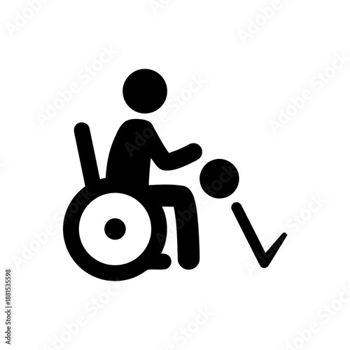 Wheelchair sport vector icon illustration