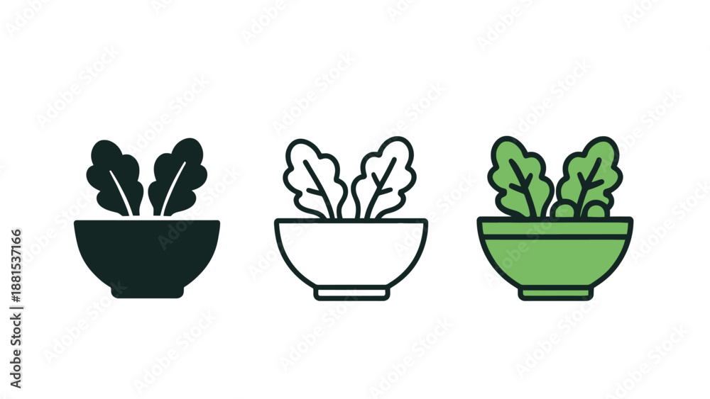 Fototapeta premium Three colorful bowls of fresh vegetables on a white background