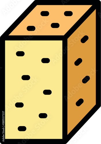 Porous cleaning sponge with multiple holes, ideal for washing dishes, cleaning surfaces, and household chores