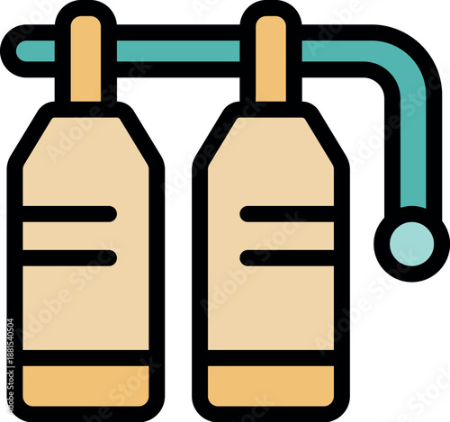 Oxygen tanks connected and hanging, providing essential life support for breathing in various situations