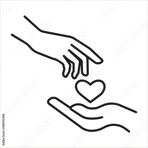 Donation icon outline vector