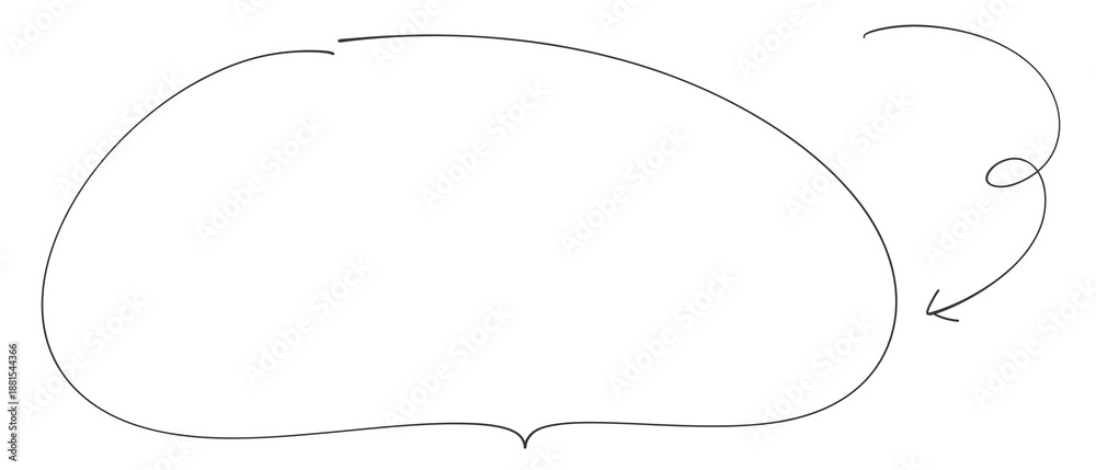 Fototapeta premium 黒いペンで書かれた、おしゃれでかわいい手書きのふきだし