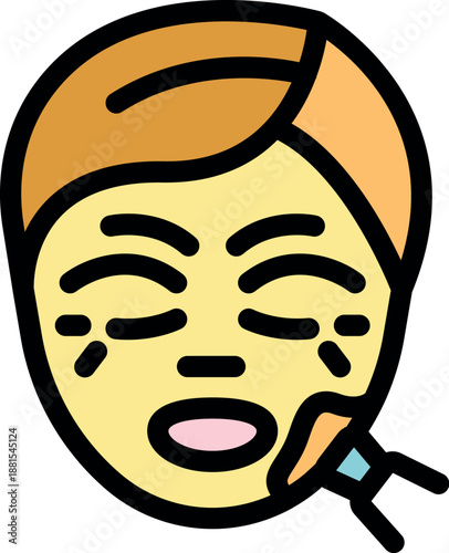 Golden facial mask application during a rejuvenating spa treatment, promoting skincare and relaxation