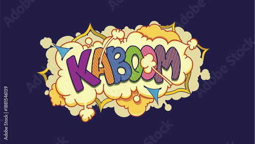 Kaboom comic games vector art, icons, and clipart