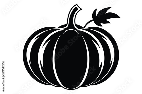 pumpkin silhouette line art vector illustration