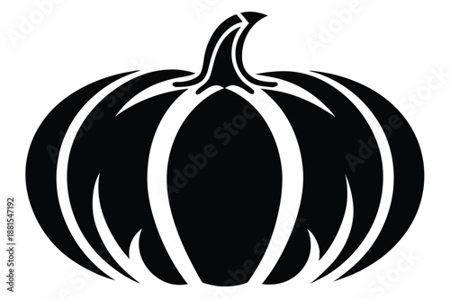 pumpkin silhouette line art vector illustration