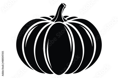 pumpkin silhouette line art vector illustration