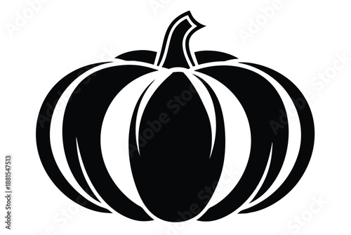 pumpkin silhouette line art vector illustration