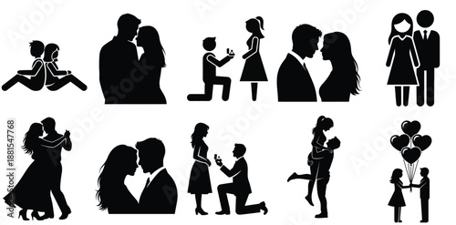 Marriage Proposal and Romantic Moments Silhouette Collection