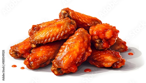 A pile of crispy, saucy chicken wings, perfectly cooked and glistening