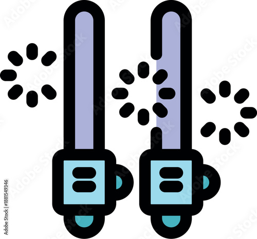 Two futuristic lightsabers are crossing, generating bright sparks in a dynamic fight scene