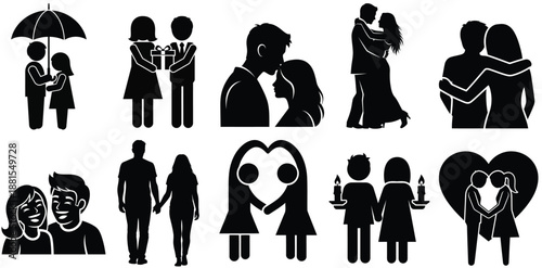 Romantic Protection and Togetherness Silhouette Set