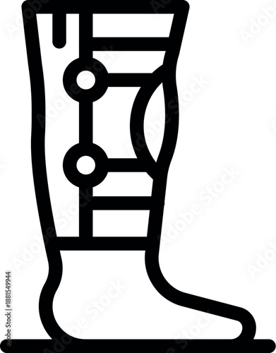 Orthopedic leg brace is designed to stabilize and support an injured leg, aiding in recovery and pain management