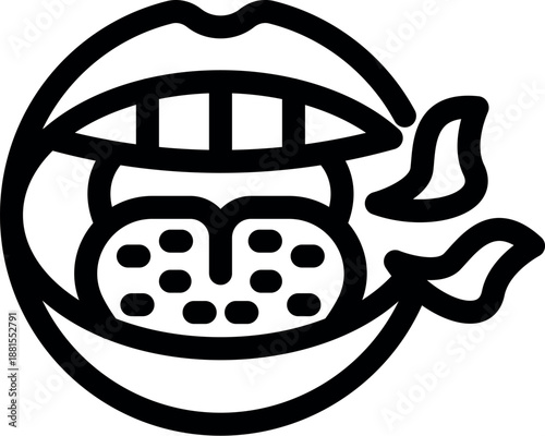 Open mouth showing dry tongue symptom of dehydration causing bad breath or halitosis