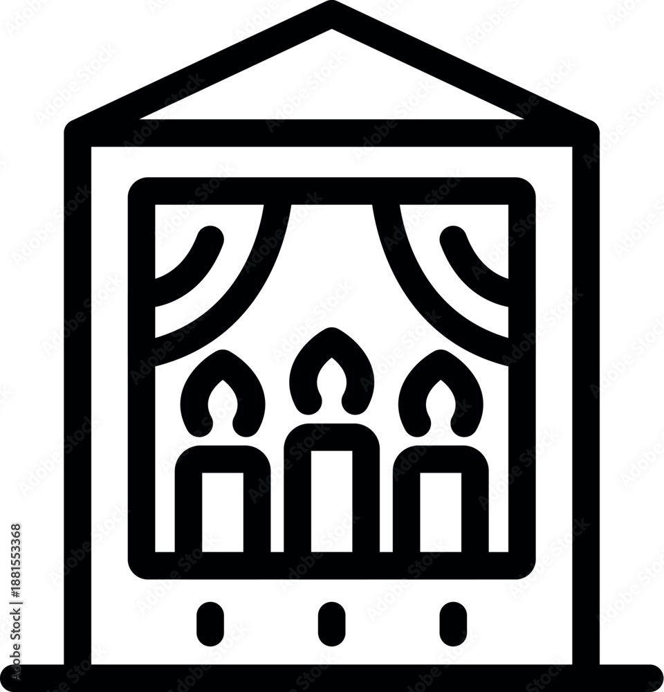 Naklejka premium Cozy fireplace with burning candles creates a warm and inviting ambiance