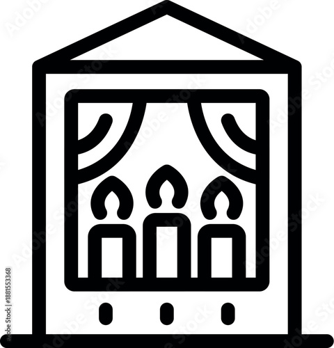 Cozy fireplace with burning candles creates a warm and inviting ambiance