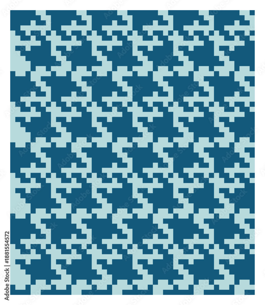 Fototapeta premium Blue houndstooth pattern contemporary seamless textile