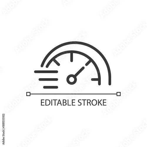 Tableau sur toile Speedometer pixel perfect linear icon