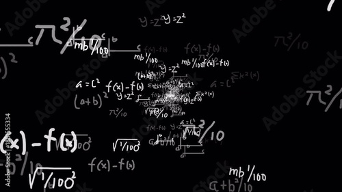 Math equations motion overlay animation with symbols and graphs hand draw 4k 