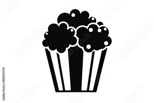popcorn silhouette line art vector illustration