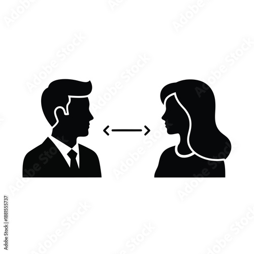 Social distancing: two people maintaining a safe distance from each other