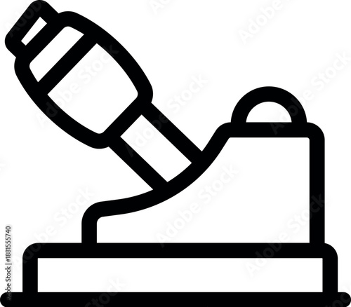 Hand brake lever being pulled to engage the emergency or parking brake system of a vehicle