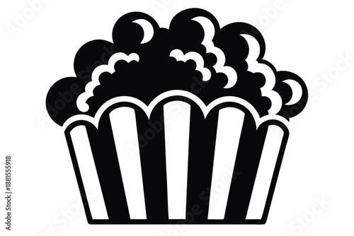 popcorn silhouette line art vector illustration