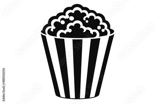 popcorn silhouette line art vector illustration