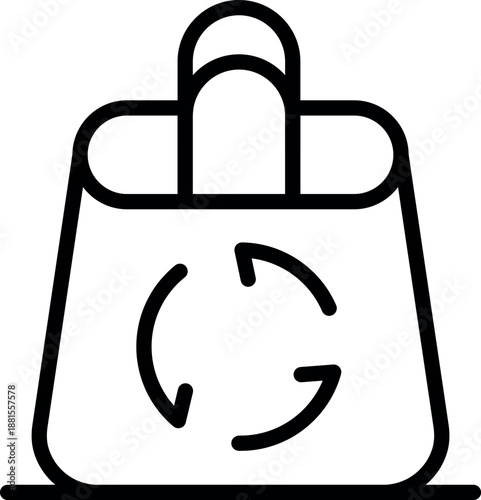 Reusable shopping bag featuring recycling symbol, highlighting eco conscious consumerism and sustainable practices