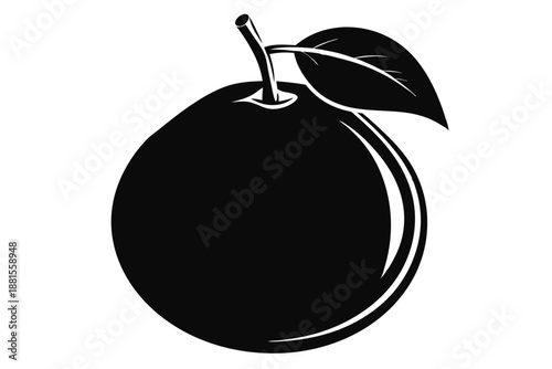 pomelo silhouette line art vector illustration