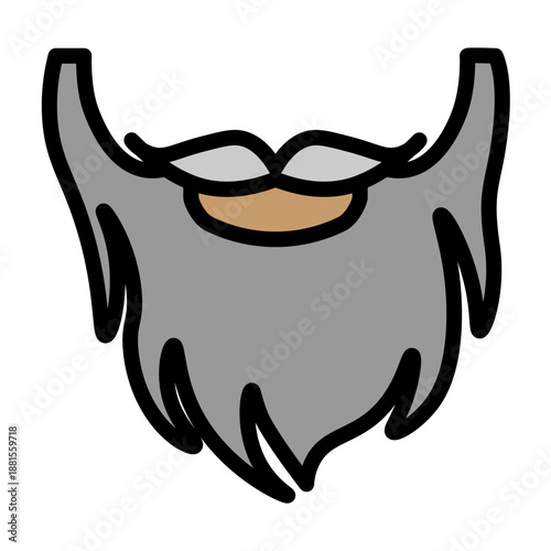 Beard Styling Vector Filled Icon Design