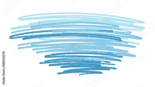 Abstract Blue Scribble Lines Texture with Gradual Widening and Tapering Effect