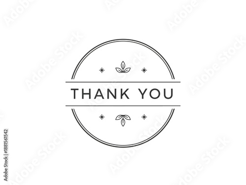 Elegant circular design with "Thank You" message for appreciation and gratitude
