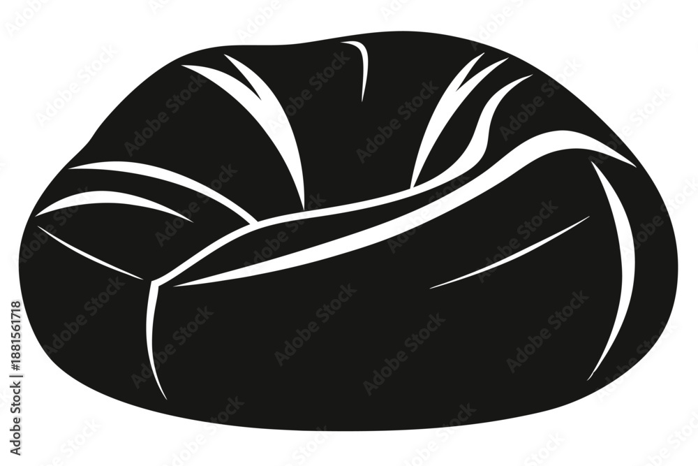 Obraz premium bean bag chair silhouette line art vector illustration