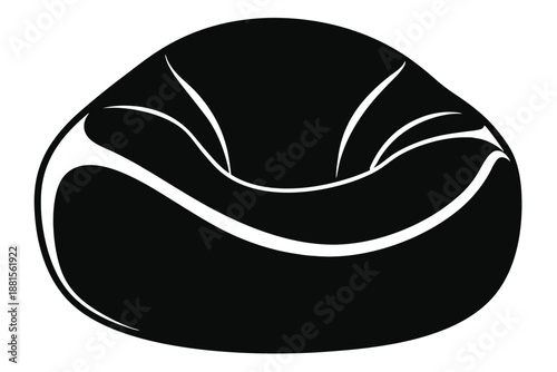 bean bag chair silhouette line art vector illustration